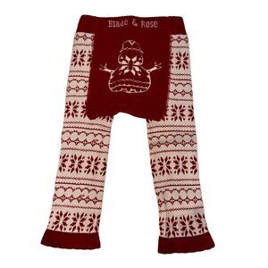 Blade & Rose Snowman Pants Red White Size 6-12 Months